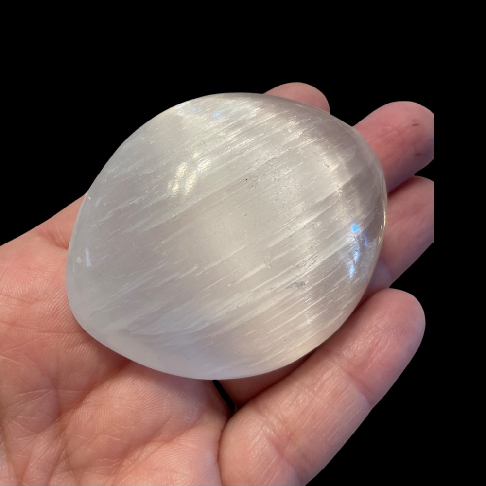 Selenite Palm Stone